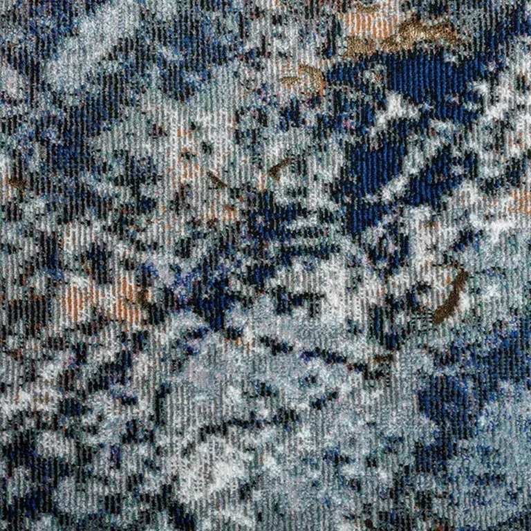 Navy and Gray Abstract Ice Area Rug Photo 2