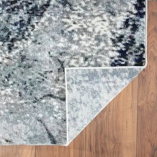 Navy and Gray Abstract Ice Area Rug Photo 7