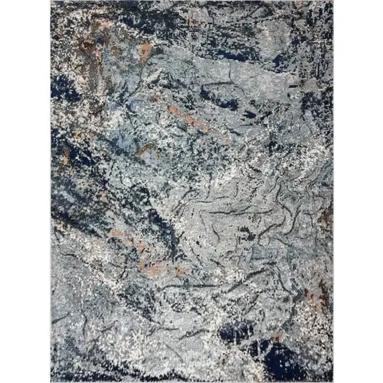 Navy and Gray Abstract Ice Area Rug Photo 1