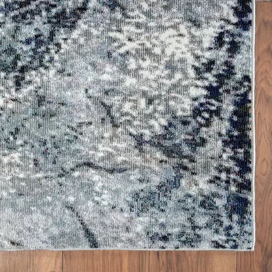 Navy and Gray Abstract Ice Area Rug Photo 3