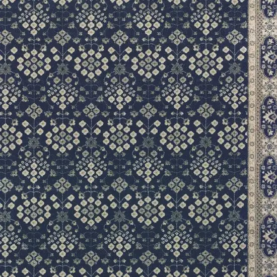 Navy And Gray Floral Ditsy Area Rug Photo 5