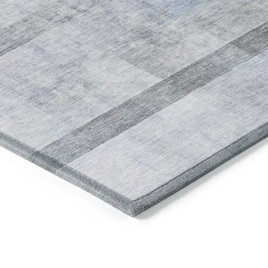 Navy and Gray Ombre Washable Non Skid Indoor Outdoor Area Rug Photo 7