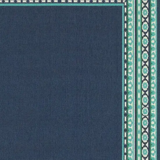 Navy and Green Geometric Indoor Outdoor Area Rug Photo 7