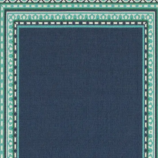 Navy and Green Geometric Indoor Outdoor Area Rug Photo 4