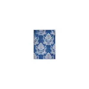 Photo of Navy and Ivory Damask Area Rug