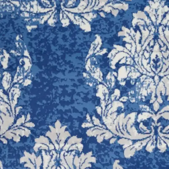 Blue And Ivory Floral Dhurrie Area Rug Photo 4