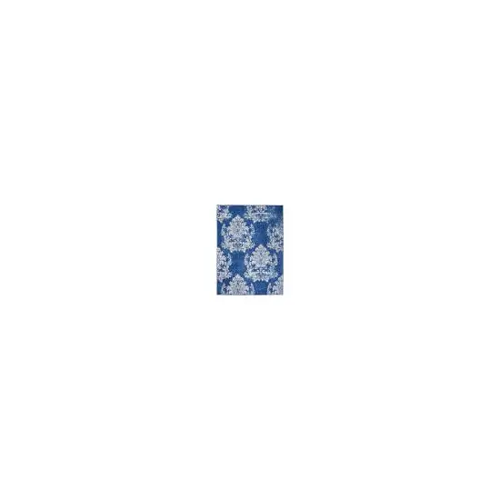 Blue And Ivory Floral Dhurrie Area Rug Photo 4