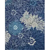 Photo of Navy and Ivory Floral Area Rug
