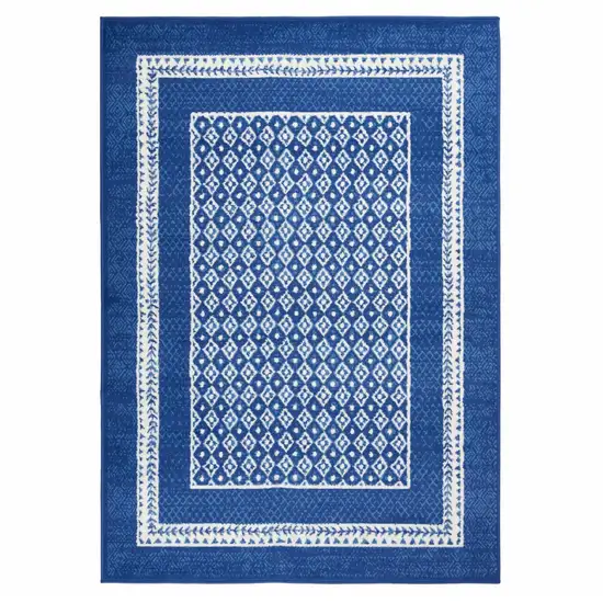 Navy and Ivory Geometric Area Rug Photo 2