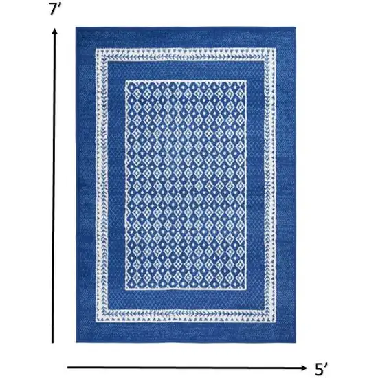 Navy and Ivory Geometric Area Rug Photo 1