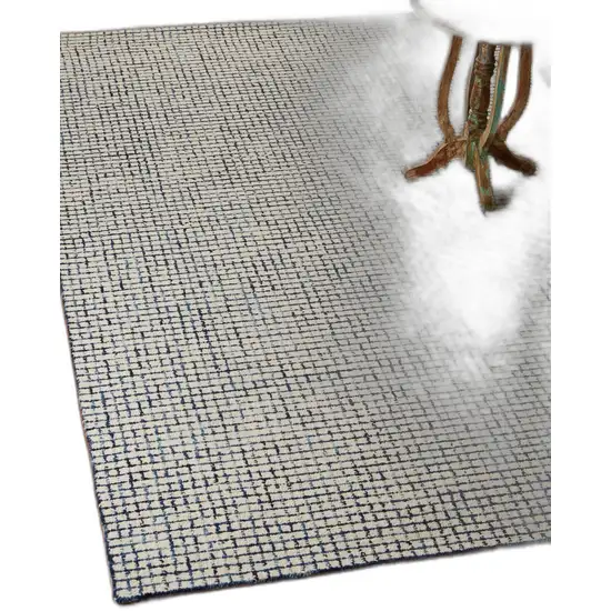 Navy and Ivory Grids Area Rug Photo 10