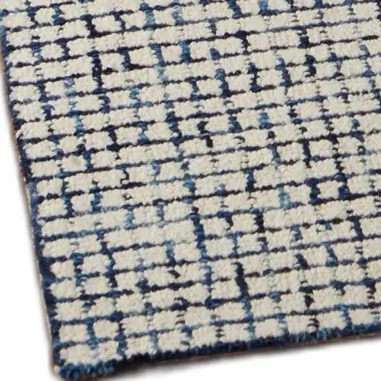 Navy and Ivory Grids Area Rug Photo 16