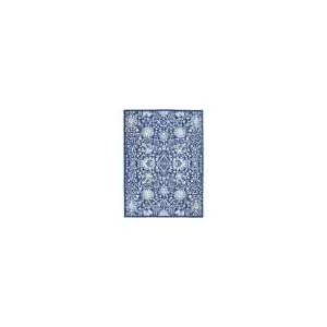 Photo of Navy and Ivory Intricate Floral Area Rug