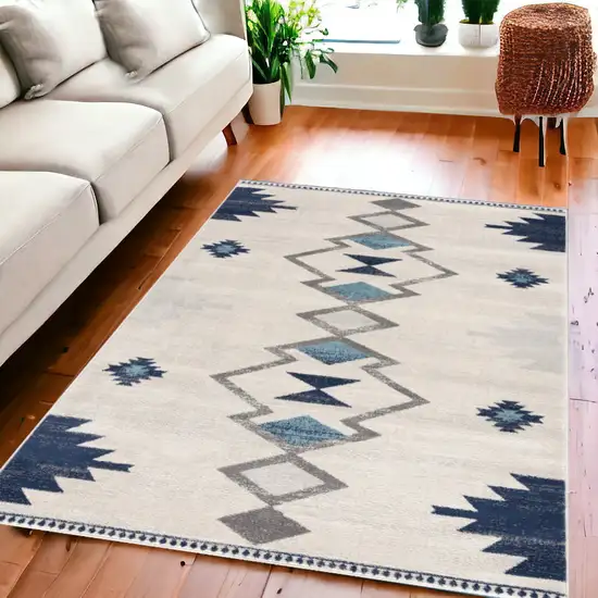 Cream Southwestern Dhurrie Area Rug Photo 1