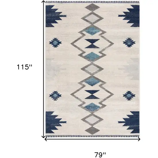 Cream Southwestern Dhurrie Area Rug Photo 3