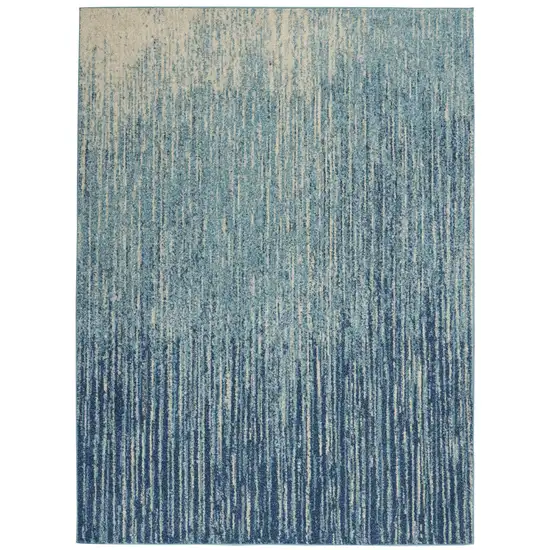 Navy and Light Blue Abstract Area Rug Photo 1