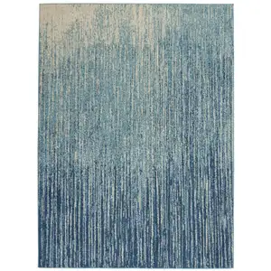 Photo of Navy and Light Blue Abstract Area Rug