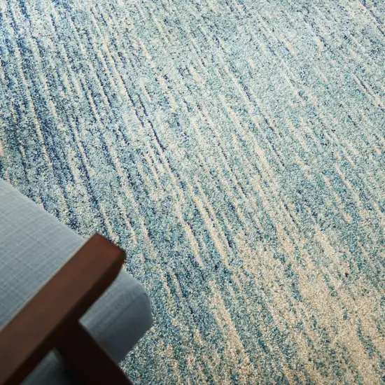 Navy and Light Blue Abstract Area Rug Photo 4