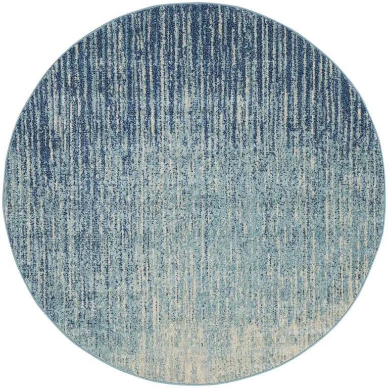 Navy and Light Blue Abstract Area Rug Photo 2