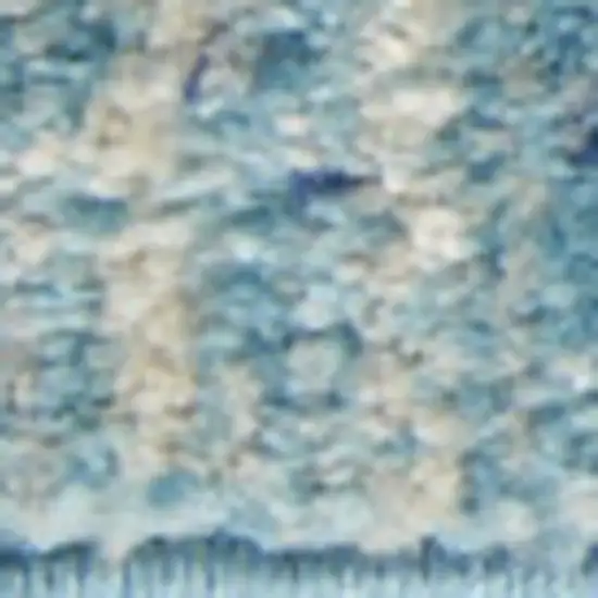 Blue And Ivory Abstract Area Rug Photo 4