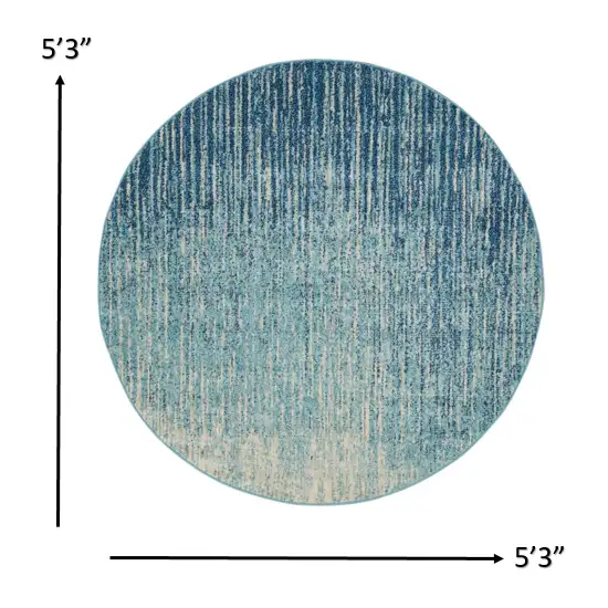 Navy and Light Blue Abstract Area Rug Photo 5