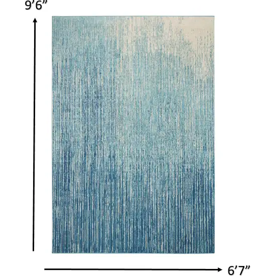 Navy and Light Blue Abstract Area Rug Photo 4