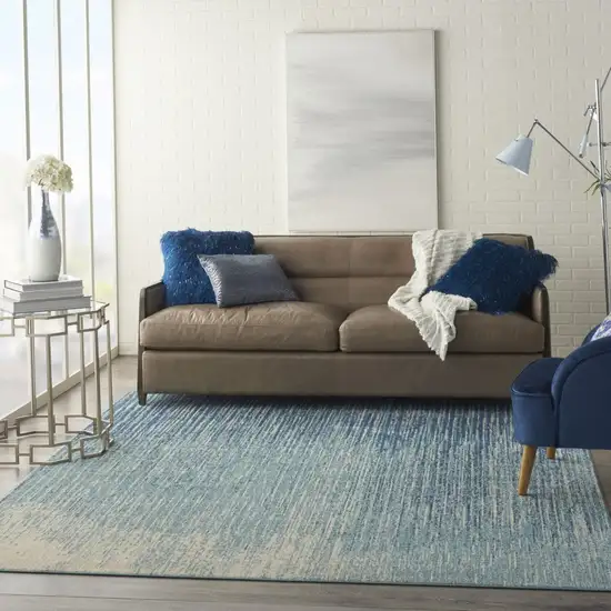 Navy and Light Blue Abstract Area Rug Photo 7