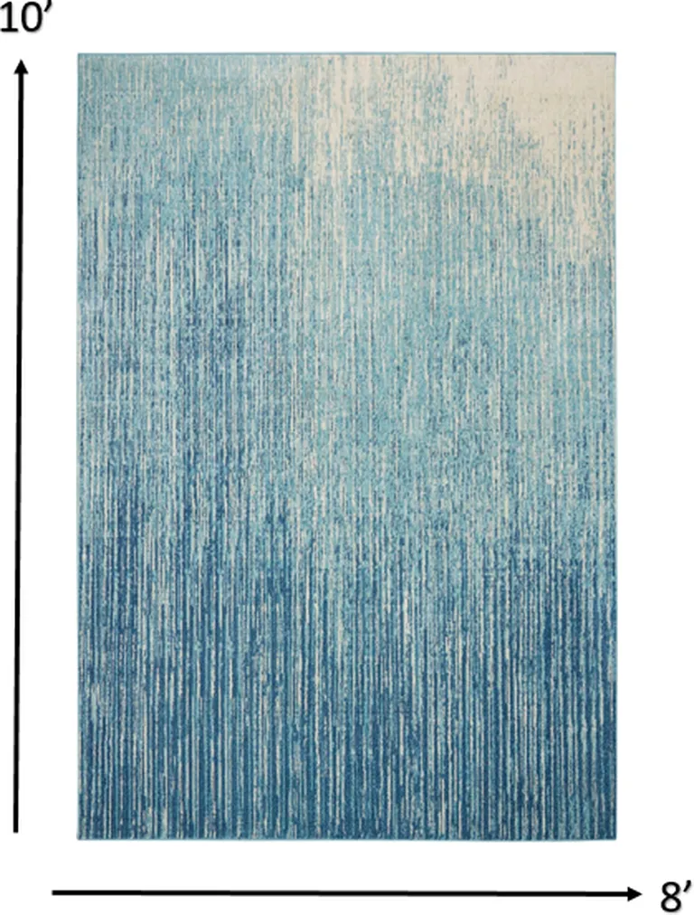 Navy and Light Blue Abstract Area Rug Photo 4