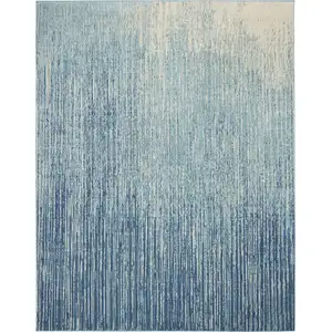 Photo of Navy and Light Blue Abstract Area Rug