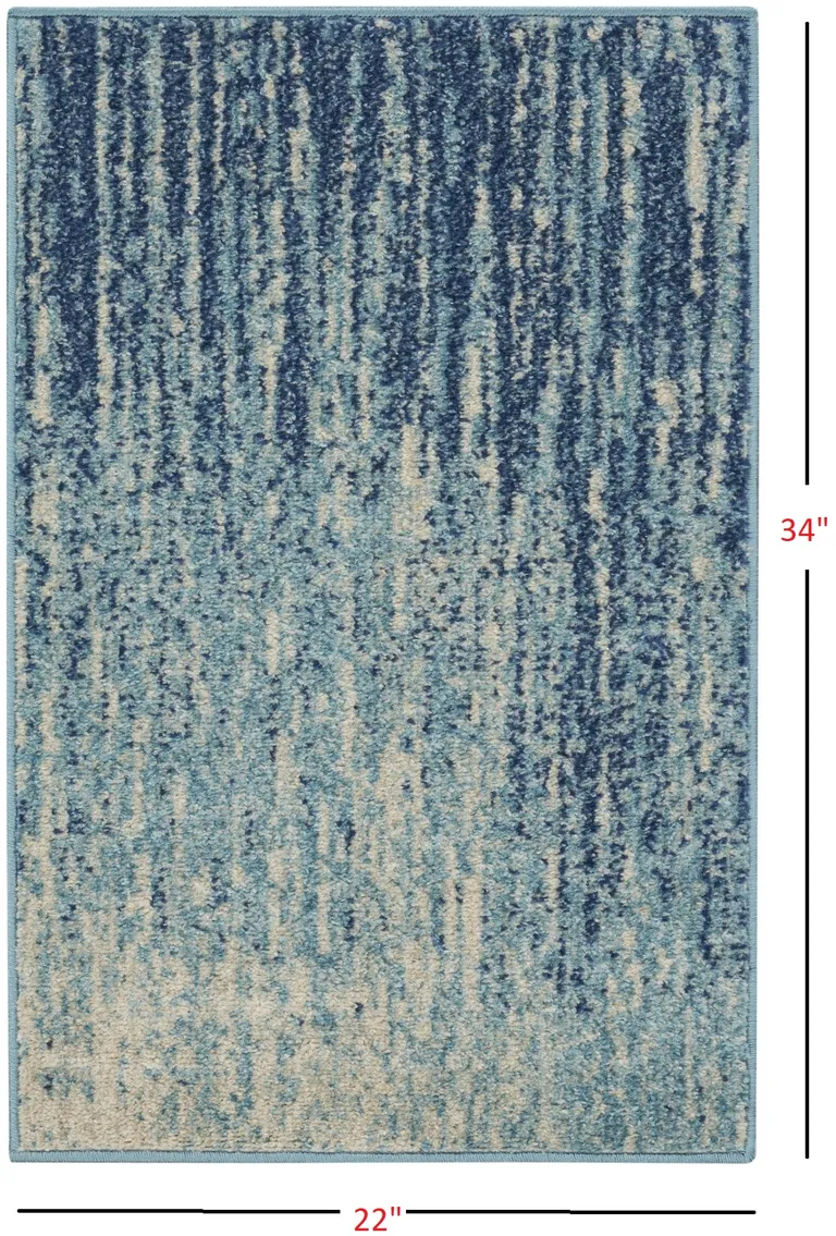 Navy and Light Blue Abstract Scatter Rug Photo 5