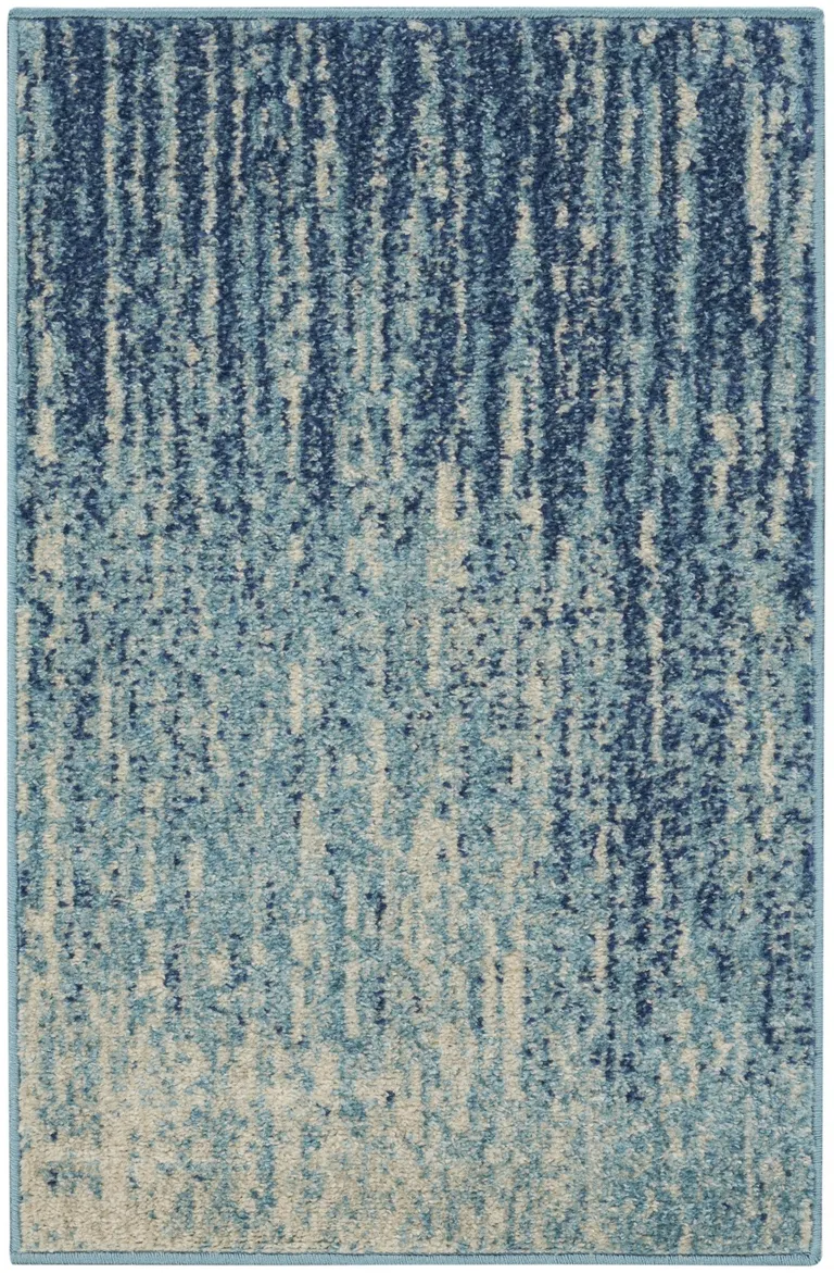 Navy and Light Blue Abstract Scatter Rug Photo 1