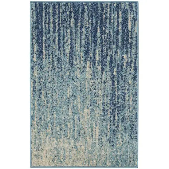 Navy and Light Blue Abstract Scatter Rug Photo 1