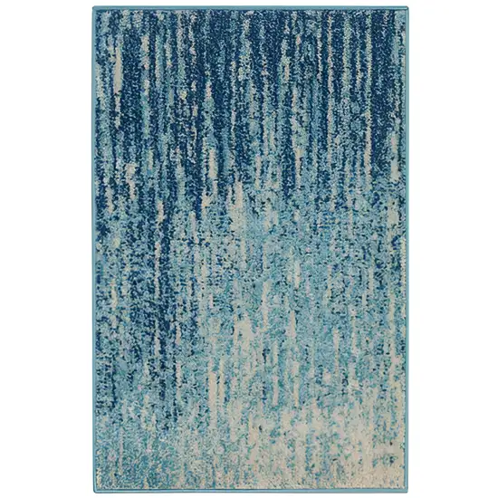 Blue And Ivory Abstract Area Rug Photo 1