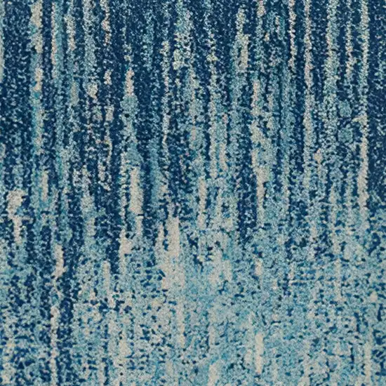 Blue And Ivory Abstract Area Rug Photo 5