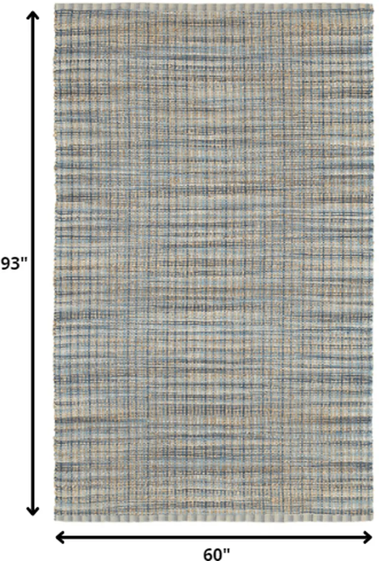 Navy and Natural Interwoven Area Rug Photo 2