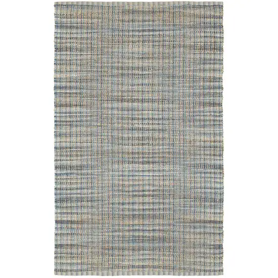 Blue and Ivory Hand Woven Area Rug Photo 4