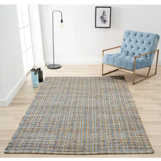 Navy and Natural Interwoven Area Rug Photo 9