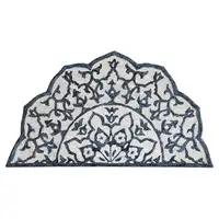 Photo of Navy and White Decorative Hearth Rug