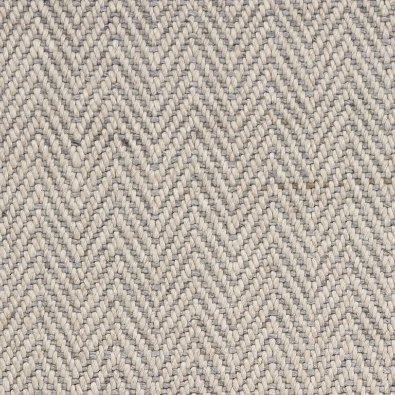 Oatmeal Beige Hand Woven Herringbone Indoor Area Rug Photo 2