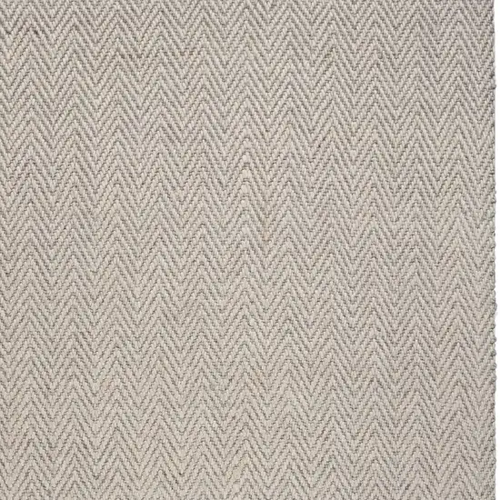 Oatmeal Braided Herringbone Area Rug With Fringe Photo 4