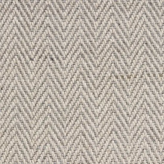 Oatmeal Braided Herringbone Area Rug with Fringe Photo 2