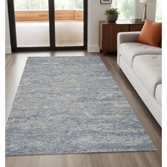 Ocean Blue Hand Tufted Abstract Indoor Area Rug Photo 1