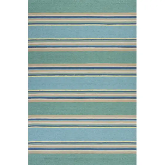 Ocean Stripes UV Treated Indoor Outdoor Area Rug Photo 1