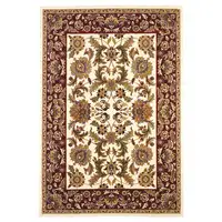 Photo of Octagon Ivory or Red Floral Bordered Indoor Area Rug