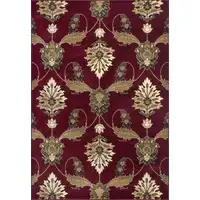 Photo of Octagon Red Floral Vines Indoor Area Rug