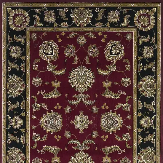 Red Or Black Floral Vines Bordered Indoor Area Rug Photo 6