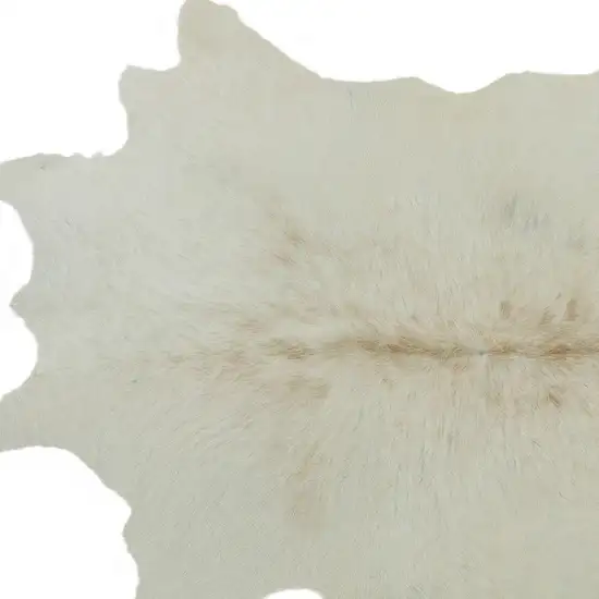 Off White Cowhide Hand Knotted Area Rug Photo 4