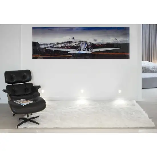 Off White Faux Fur Rectangular Area Rug Photo 4