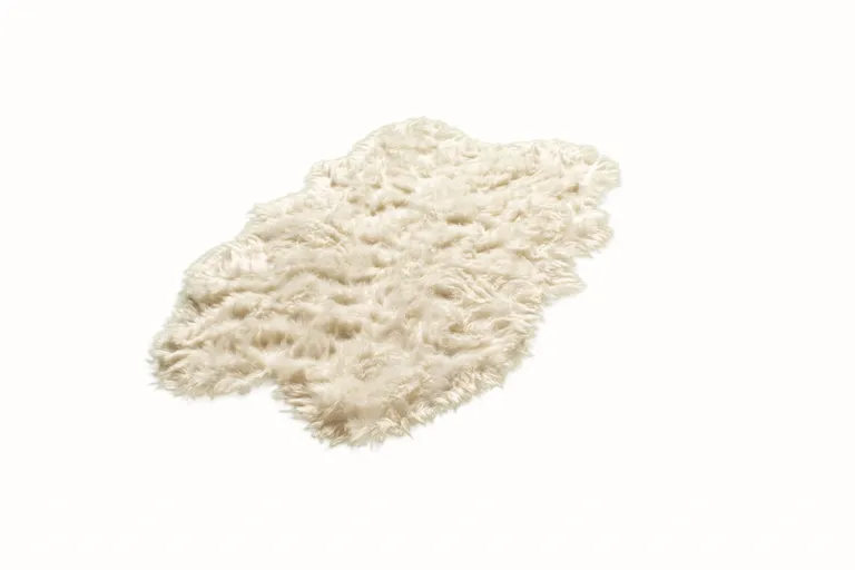 Off White Faux Sheepskin Area Rug Photo 2