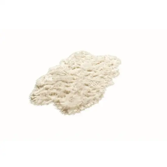 Off White Faux Sheepskin Area Rug Photo 2